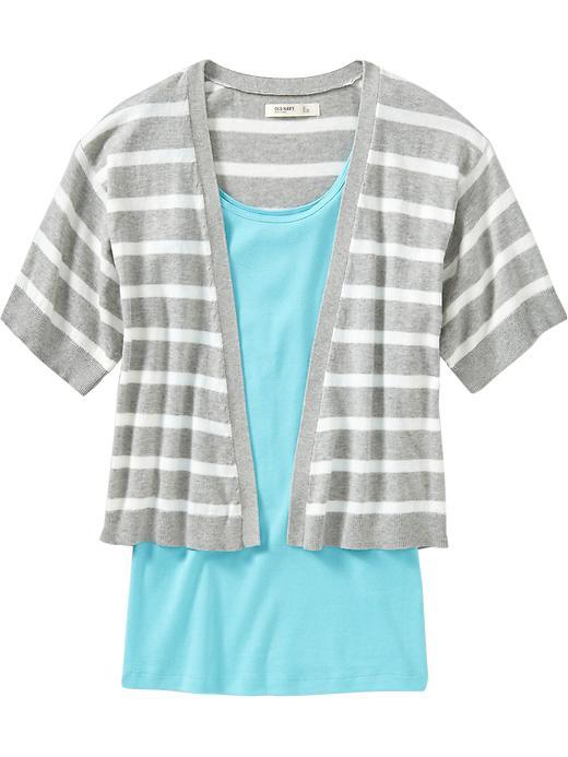 Old Navy Womens Cropped Open Front Cardis - Medium Heather Gray