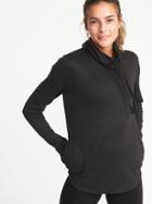 Old Navy Womens Funnel-neck Sweater-knit Performance Pullover For Women Black Size Xxl