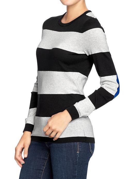 Old Navy Old Navy Womens Graphic Crew Neck Sweaters - Black Stripe