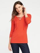 Old Navy Semi Fitted Lace Up Top For Women - Sea Anemone