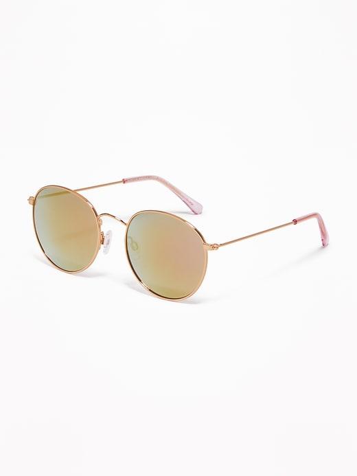 Retro Round Wire-frame Sunglasses For Women