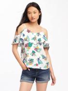 Old Navy Relaxed Off The Shoulder Floral Cami For Women - White Floral