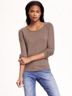 Old Navy Classic Crew Neck Pullover For Women - Putty Heather