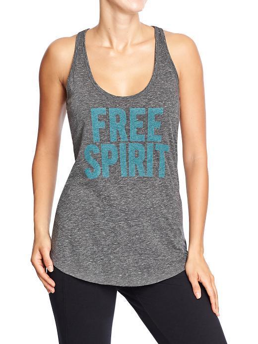 Old Navy Womens Active Godry Graphic Tanks - Caribbean Blue