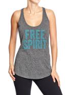 Old Navy Womens Active Godry Graphic Tanks - Caribbean Blue