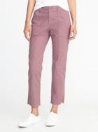 Old Navy Womens Mid-rise Raw-edge Utility Chinos For Women Mauve Size 0