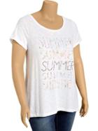 Old Navy Womens Plus Printed Word Tees - Bright White