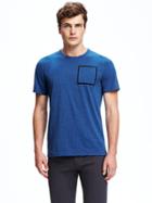 Old Navy Go Dry Crew Neck Pocket Tee For Men - Indigo Heather