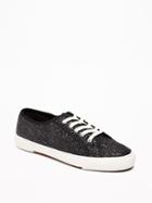 Old Navy Womens Glitter Sneakers For Women Black Glitter Size 5