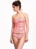 Old Navy Cinched Tankini Top For Women - Coral Print