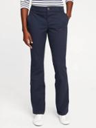 Old Navy Mid Rise Boot Cut Khakis For Women - Navy Blue