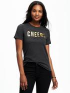 Old Navy Relaxed Graphic Tee For Women - Charcoal
