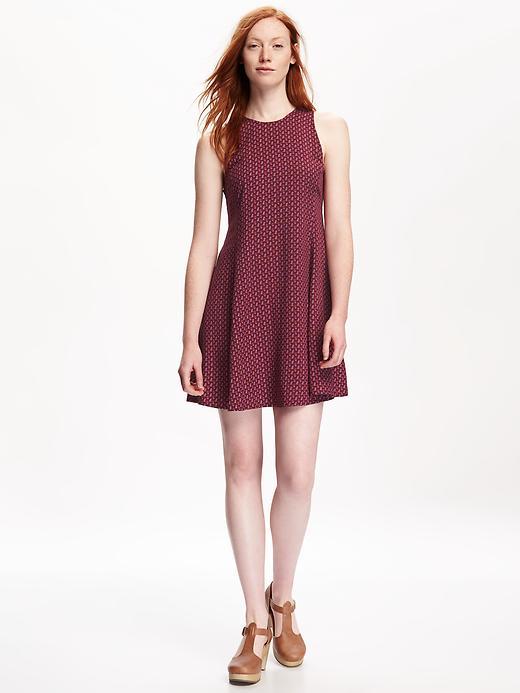 Old Navy Sleeveless Swing Dress For Women - Warm Multi