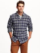Old Navy Slim Fit Plaid Flannel Shirt Size Xxl Big - In The Navy