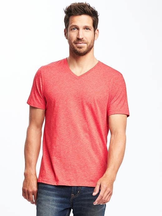 Old Navy Soft Washed Slub Knit V Neck Tee For Men - Sea Anemone