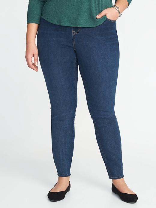 Old Navy Womens High-rise Plus-size Rockstar Pull-on Jeggings Dark Wash Size 28