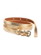 Old Navy Skinny Faux Leather Belt - Gold