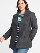 Old Navy Womens Classic Plus-size Peacoat Dark Gray Size 1x