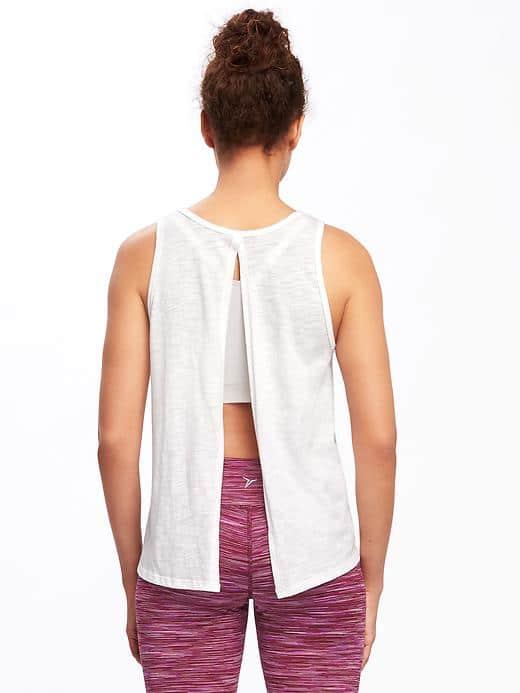 Old Navy Go Dry Flyaway Slub Knit Tank For Women - Bright White