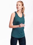 Old Navy Womens Semi Fitted Power Mesh Tank Size L - Kelp Forest