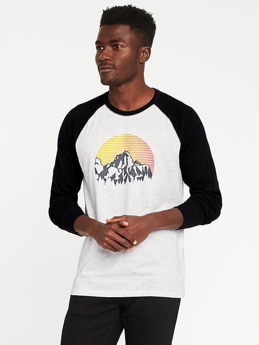 Old Navy Soft Washed Thermal Graphic Tee For Men - White Combo