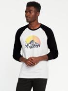 Old Navy Soft Washed Thermal Graphic Tee For Men - White Combo