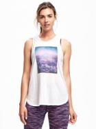 Old Navy Go Dry Tulip Hem Muscle Tank For Women - Bright White