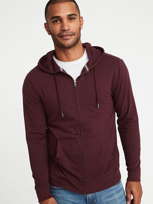 Old Navy Mens Lightweight Jersey Zip Hoodie For Men Raisin Arizona Size Xl