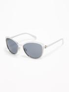 Old Navy Womens Two-tone Metal Sunglasses For Women White On Size One Size