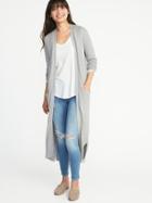 Old Navy Womens Super-long Open-front Sweater For Women Gray Size Xs