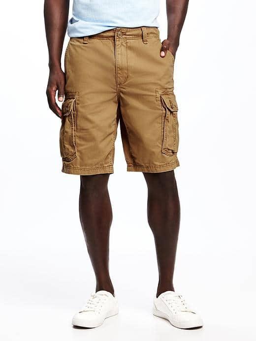 Old Navy Broken In Cargo Shorts For Men 10 - Bandolier Brown