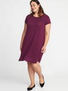 Old Navy Womens Plush Scojersey-knit Plus-size Swing Dress Winter Wine Size 1x