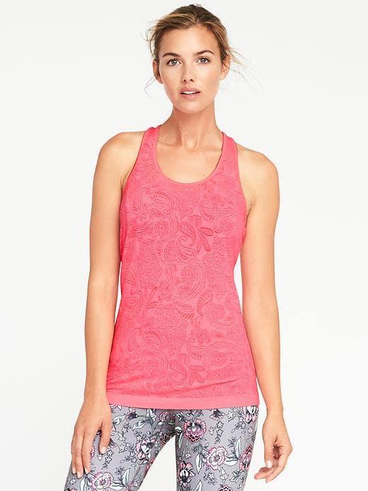 Old Navy Fitted Go Dry Seamless Tank For Women - Bright Stuff Neon