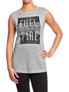 Old Navy Womens Active Graphic Muscle Tees - Carbon 2