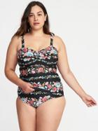 Old Navy Womens Underwire Plus-size Tankini Top Bold Floral Size 1x