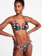 Old Navy Womens Triangle String-bikini Top For Women Multi Floral Size L