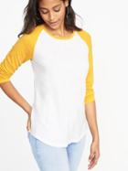 Old Navy Womens Relaxed Raglan-sleeve Tee For Women Agave Nectar Size L