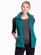 Old Navy Womens Space Dye Performance Fleece Vest Size L Tall - Teal