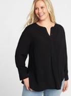 Old Navy Womens Plus-size Popover Tunic Black Size 1x