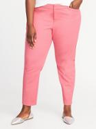 Old Navy Womens Mid-rise Smooth & Slim Plus-size Pixie Pants Dragonfruit Punch Size 26