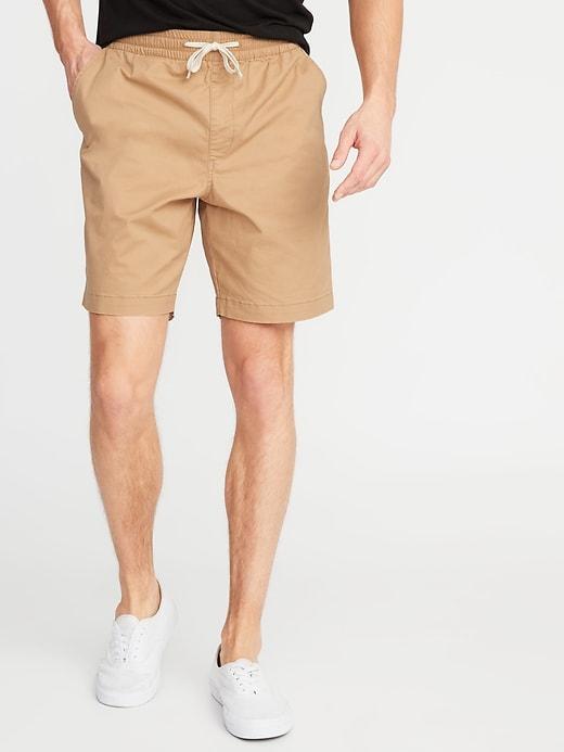 Built-in Flex Twill Drawstring Jogger Shorts For Men - 9-inch Inseam