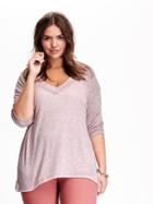 Old Navy V Neck Marled Knit Plus Size Sweater Size 1x Plus - Icelandic Mineral