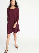 Old Navy Womens Plush-knit Swing Dress For Women Maroon Jive Size M