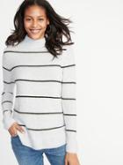 Old Navy Womens Mock-neck Sweater For Women Heather Gray/stripe Size Xs