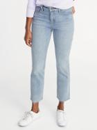 Old Navy Womens High-rise Secret-slim Pockets Raw-edged Flare Ankle Jeans For Women Terry Blue Size 8