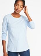 Old Navy Womens Everywear Slub-knit Tee For Women Light Blue Size S