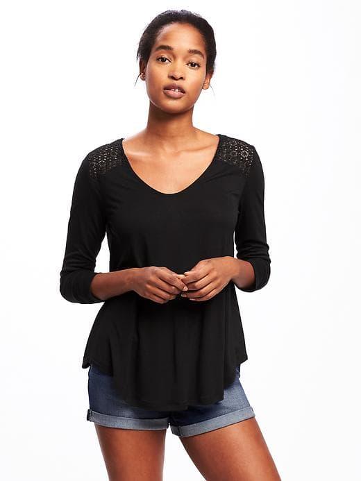 Old Navy Crochet Back Swing Top For Women - Black