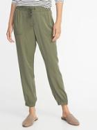 Old Navy Womens Mid-rise Soft Twill Utility Joggers For Women Arugula Size Xs
