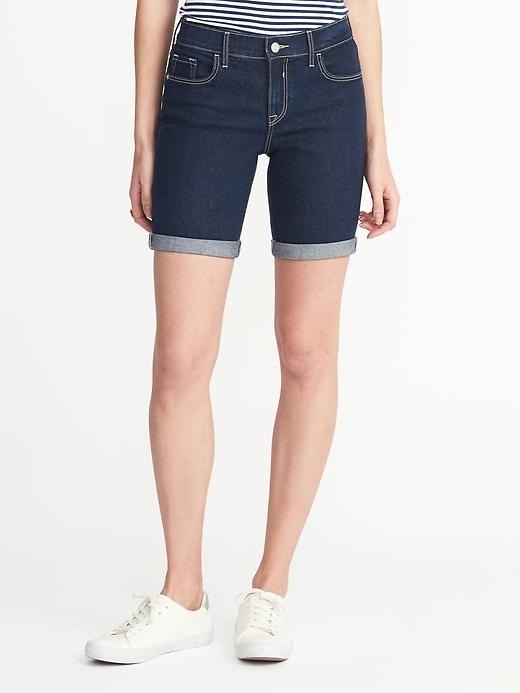 Old Navy Womens Slim Bermudas For Women (9) Rinse Size 14