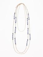 Old Navy Womens Long Multi-beaded Chain Necklace For Women Indigo Size One Size